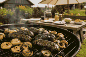 Pieczona kaszanka na grillu
